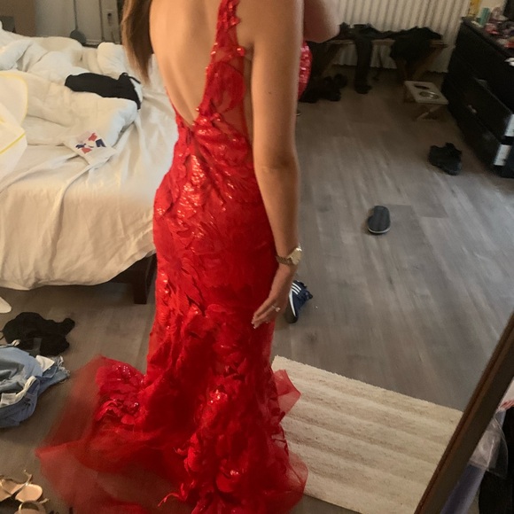 Beautiful red Jovani dress, worn only once for a photo shoot and dry cleaned. - Picture 6 of 6